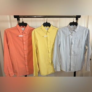 2 long sleeve button ups. Orange no longer available. Slim, med. New w/tags.